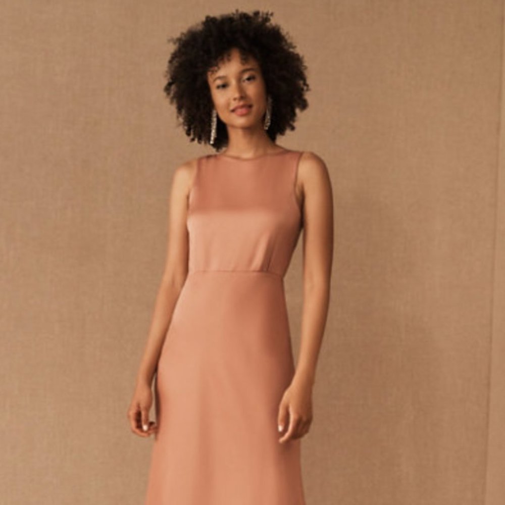 BHLDN Beckett Satin Charmeuse Maxi Dress